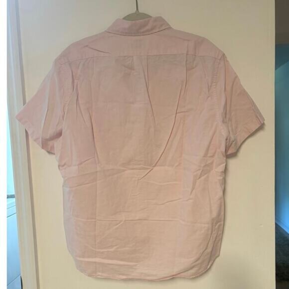 NWOT J.Crew Slim Short Sleeve Broken In Organic Oxford Shirt In Pink Size Large - Picture 5 of 5